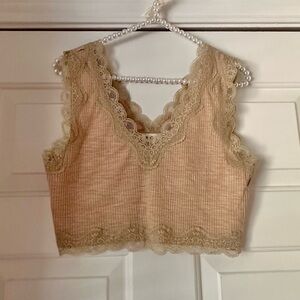 Pol Mocha Lace Bralette Cami